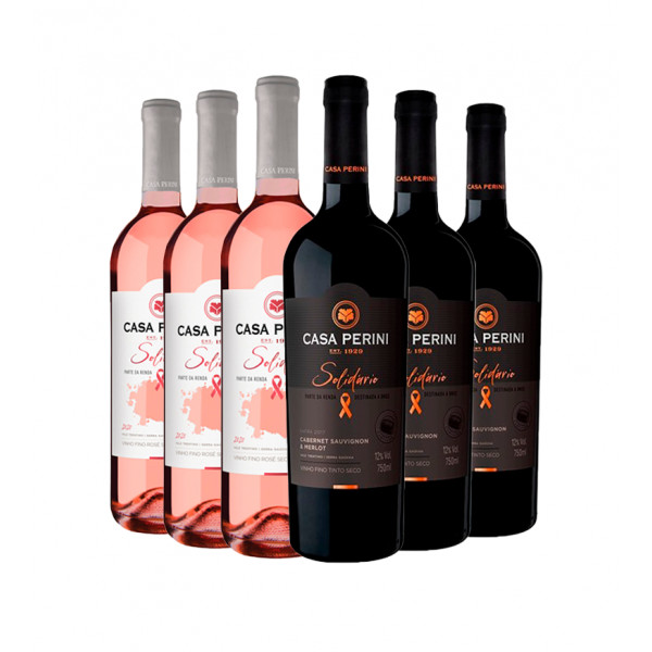 Compre 5 Leve 6: Vinho Casa Perini Solidário Tinto e Rosé 750ml