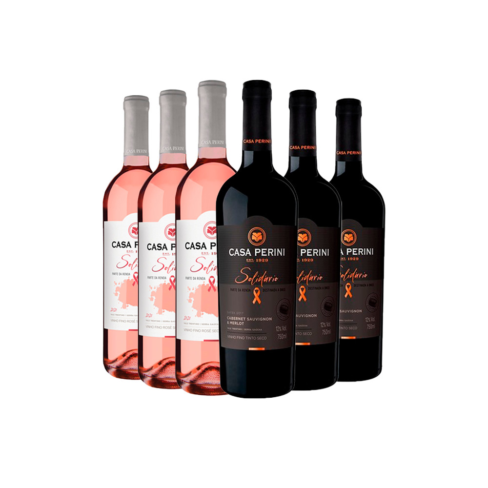 Compre 5 Leve 6: Vinho Casa Perini Solidário Tinto e Rosé 750ml